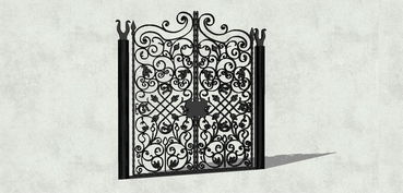 精品古典欧式风格铁艺围栏围墙su模型设计素材 其他模型大全 18411286